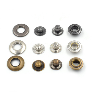 鱼眼空心四合扣按扣金属纽扣隐形扣子透珠泡珠子母暗扣羽绒服扣子