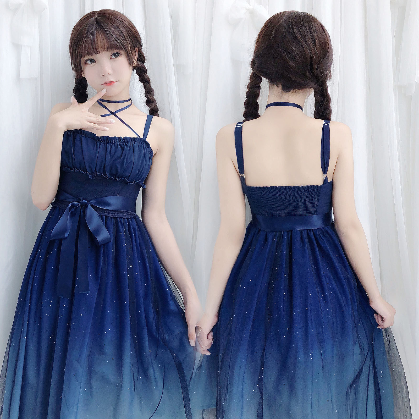 Summer Lolita Jumper Dress 2-Piece Set Gradient JSK - Product image 2