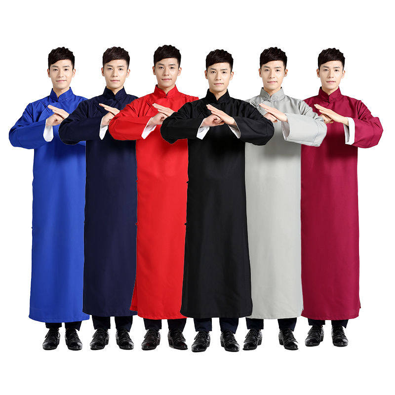 相声服装大褂快板服民国服装长衫五四青年学生装男士长袍马褂教书
