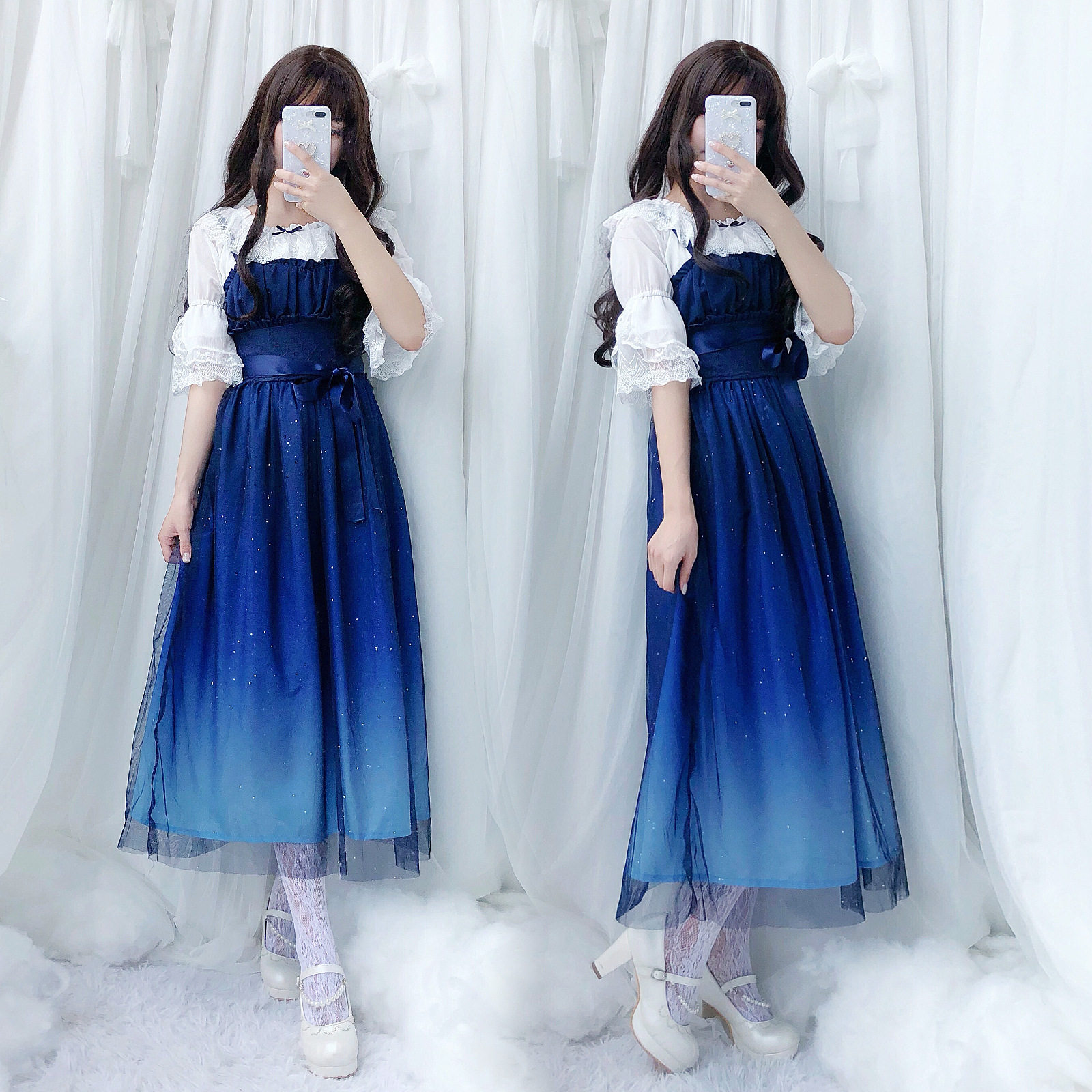 Summer Lolita Jumper Dress 2-Piece Set Gradient JSK - Product image 4