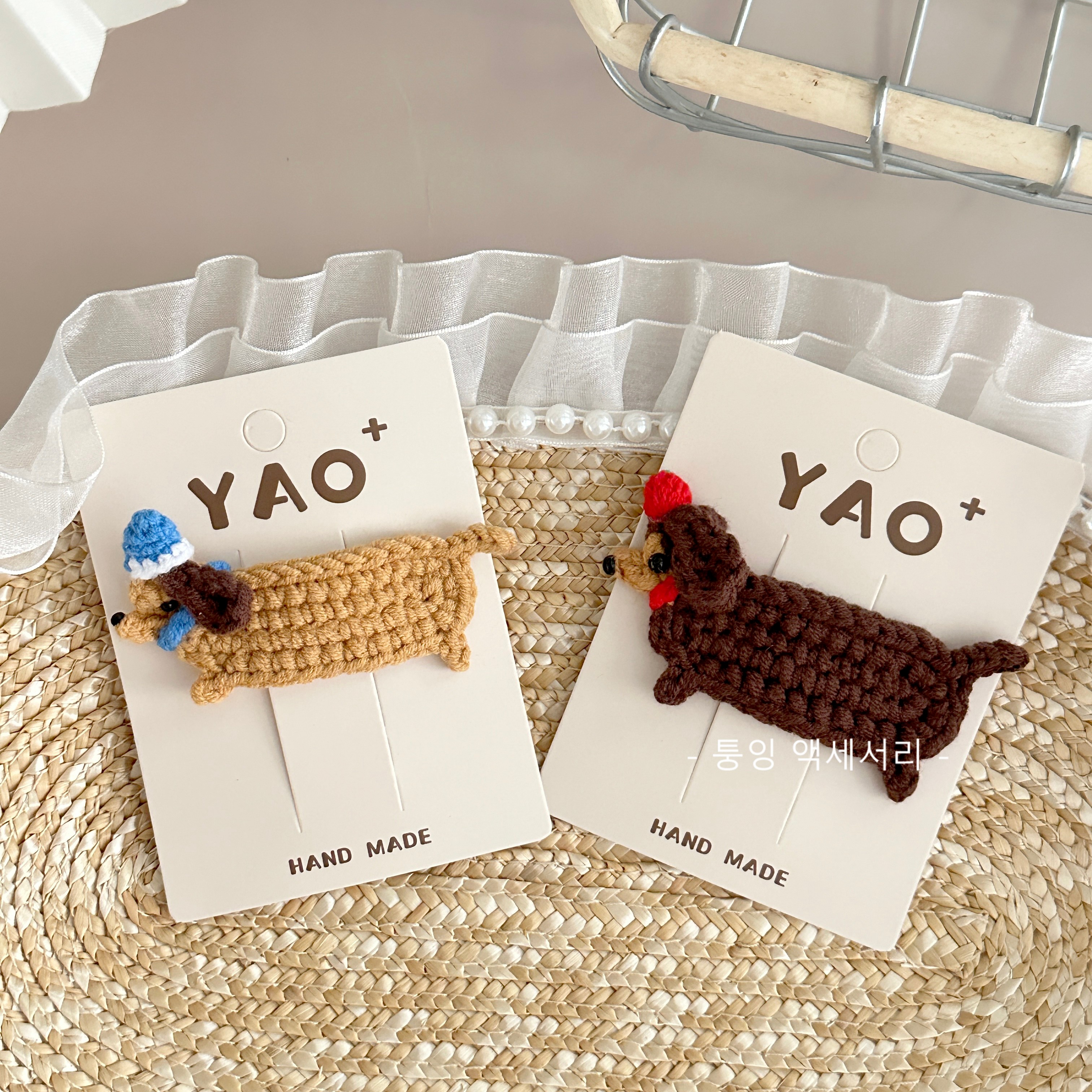 新款毛线编织手工bb夹可爱卡通