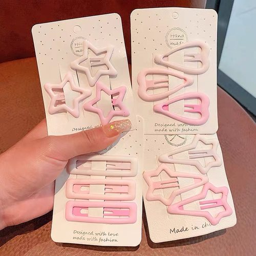 粉色甜美侧边碎发夹女bb夹前额刘海夹儿童小发卡女童小夹子头饰