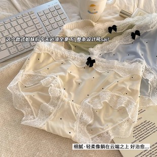 无痕波点冰丝内裤 女2025新款 中腰甜美女生抗菌档女士性感夏季