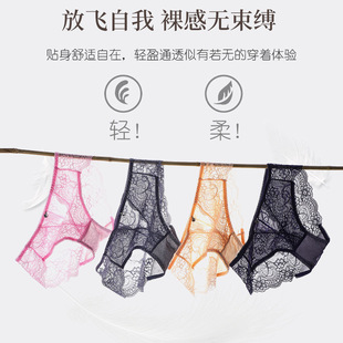 厂家直销 新品 蕾丝内裤 女抗菌底裆纯棉透气低腰款 性感无痕三角裤
