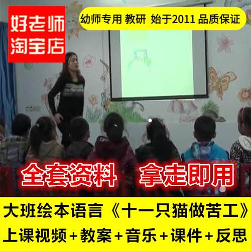 幼儿园2018好老师淘宝店大班绘本语言《十一只猫做苦工优质公开课
