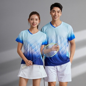 上衣乒乓球网球运动服定制夏 情侣款 羽毛球服男女套装 速干透气短袖