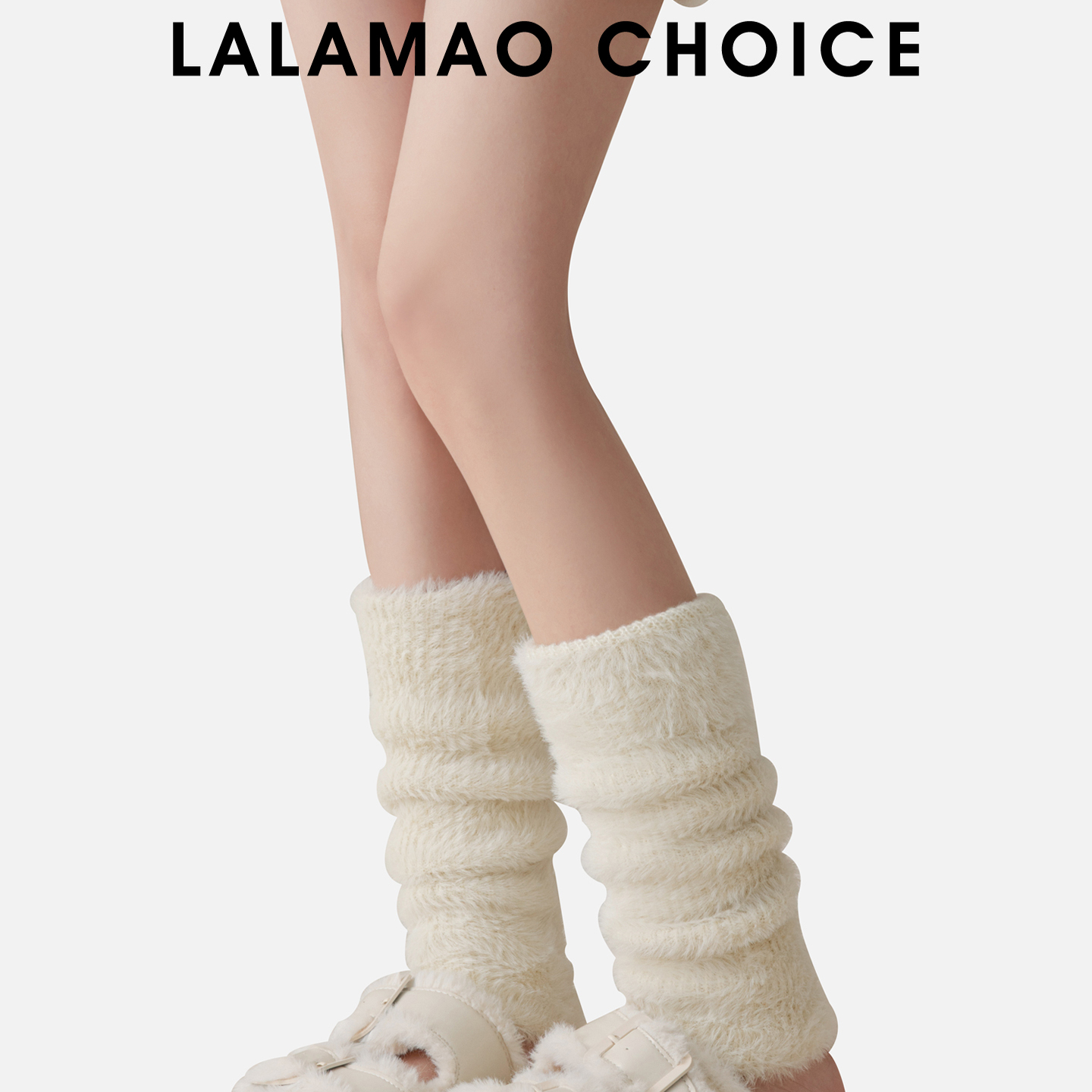 CHOICE冬季毛茸茸保暖护膝小腿套