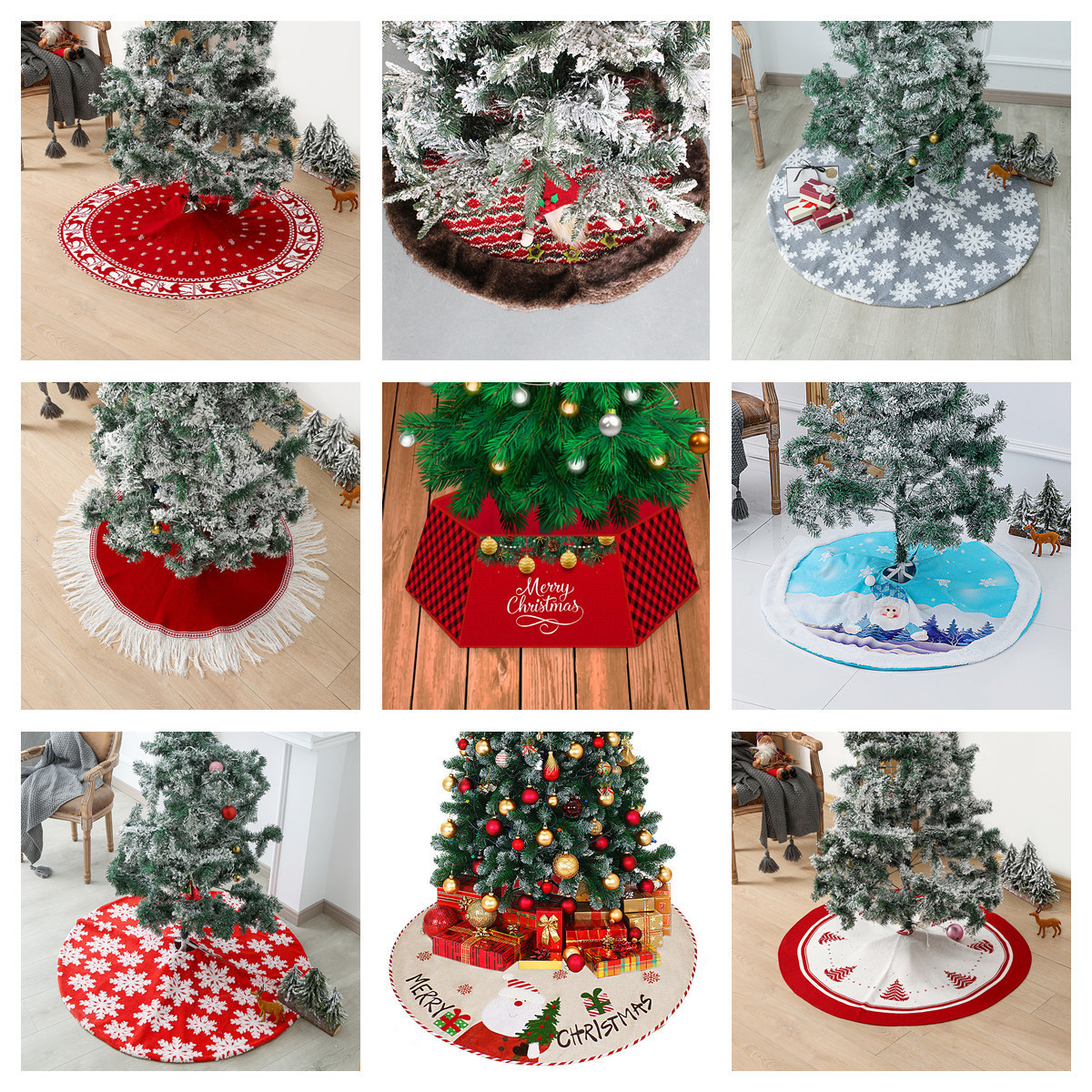 New Snowflake Deer Plush Christmas Tree Apron毛绒圣诞树围裙