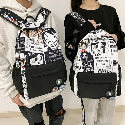 Trendy printed student backpack, trendy brand anime backpack