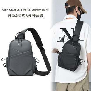 Trendy brand chest bag, black single shoulder crossbody bag