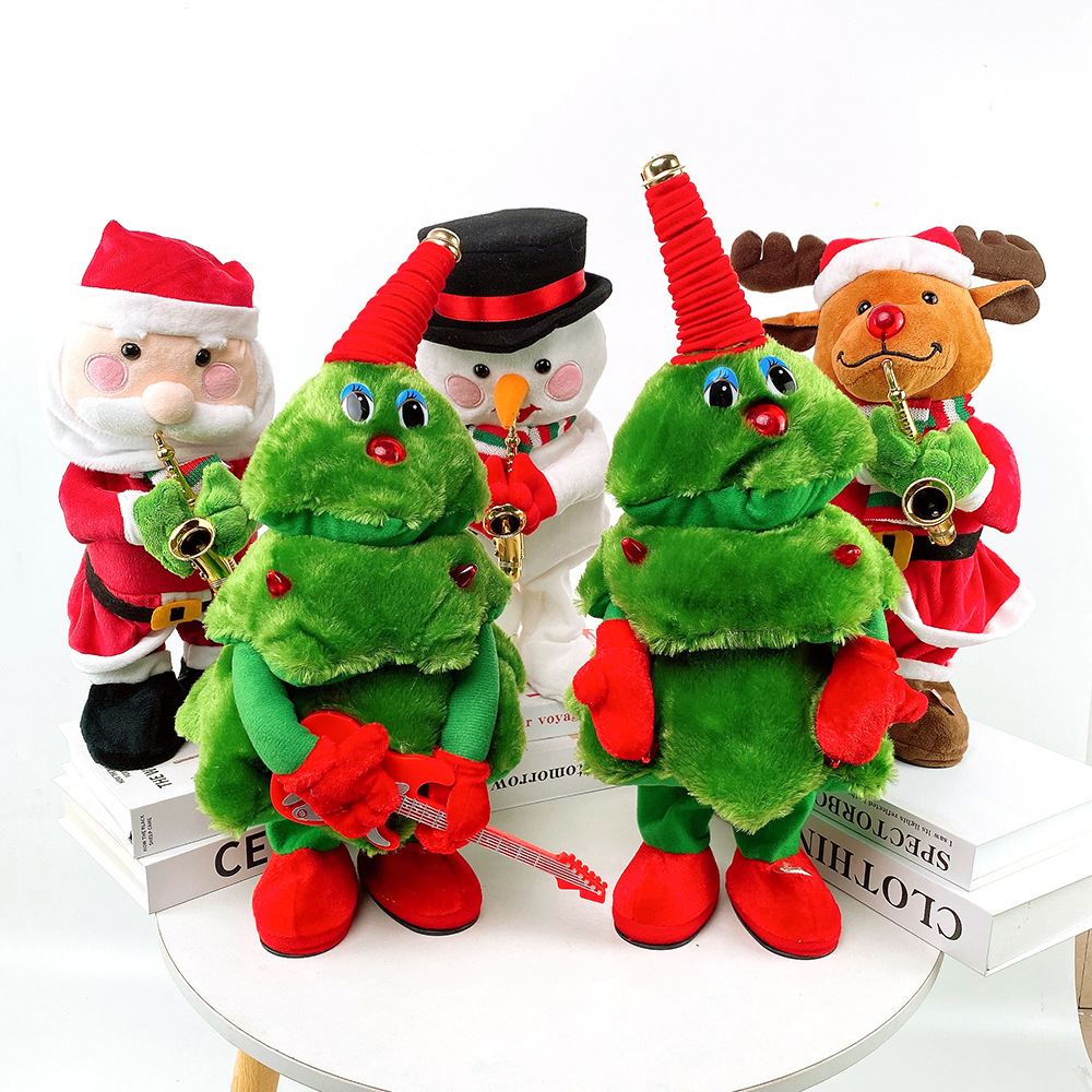 Swinging Plush Cartoon Electric Christmas Toy电动圣诞玩具