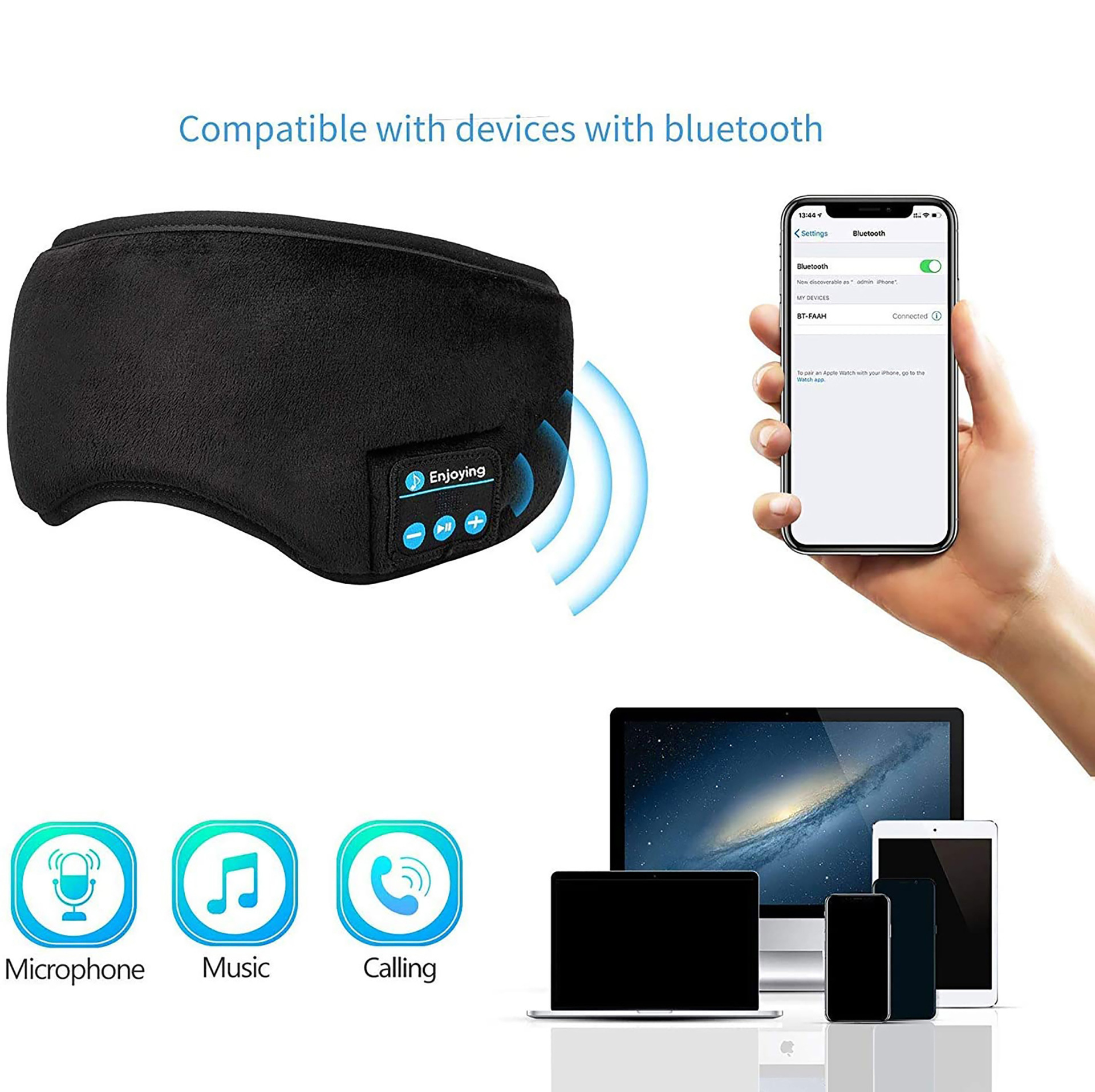 3D Bluetooth Eye Mask Earphones Smart Sleep Tool蓝牙眼罩