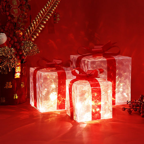 Christmas Decoration Laser Gift Box Stacking Head Gift Box