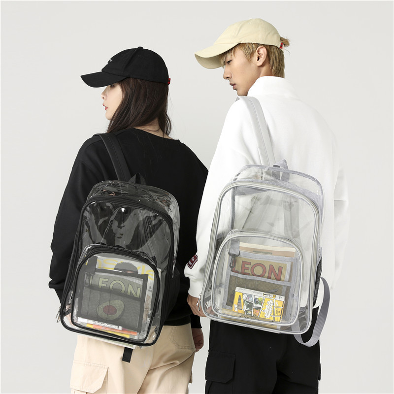 Transparent backpack PVC backpack Student backpack双肩书包