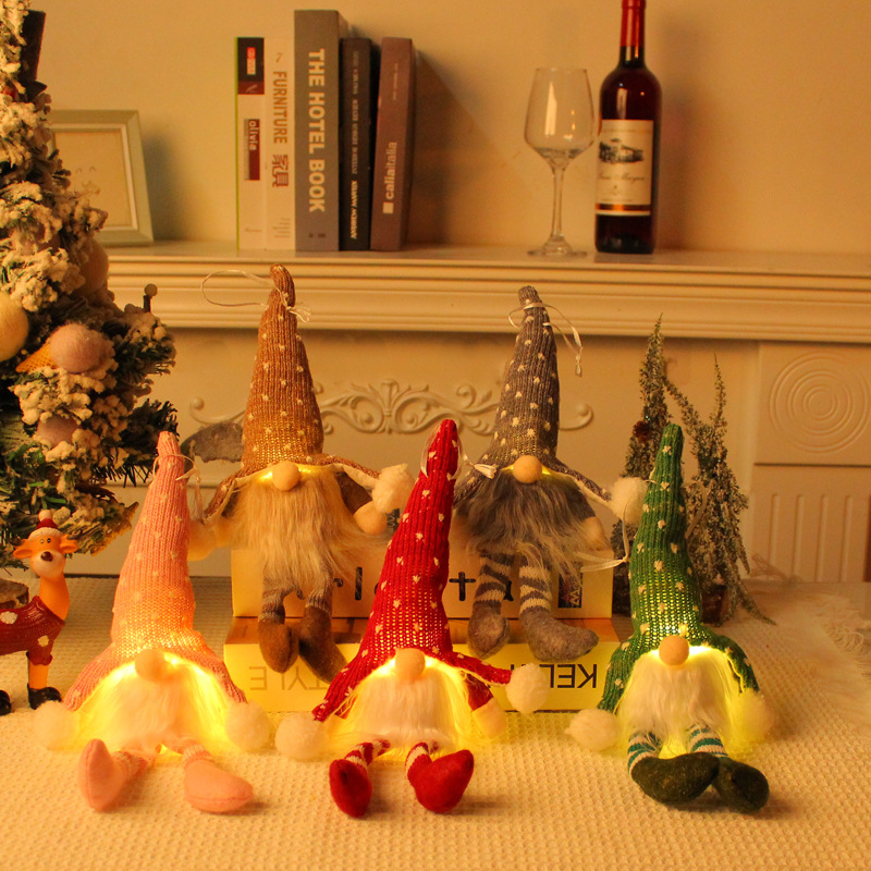 2025 Christmas Forest Elderly with Lamp Hanging Leg Pendant