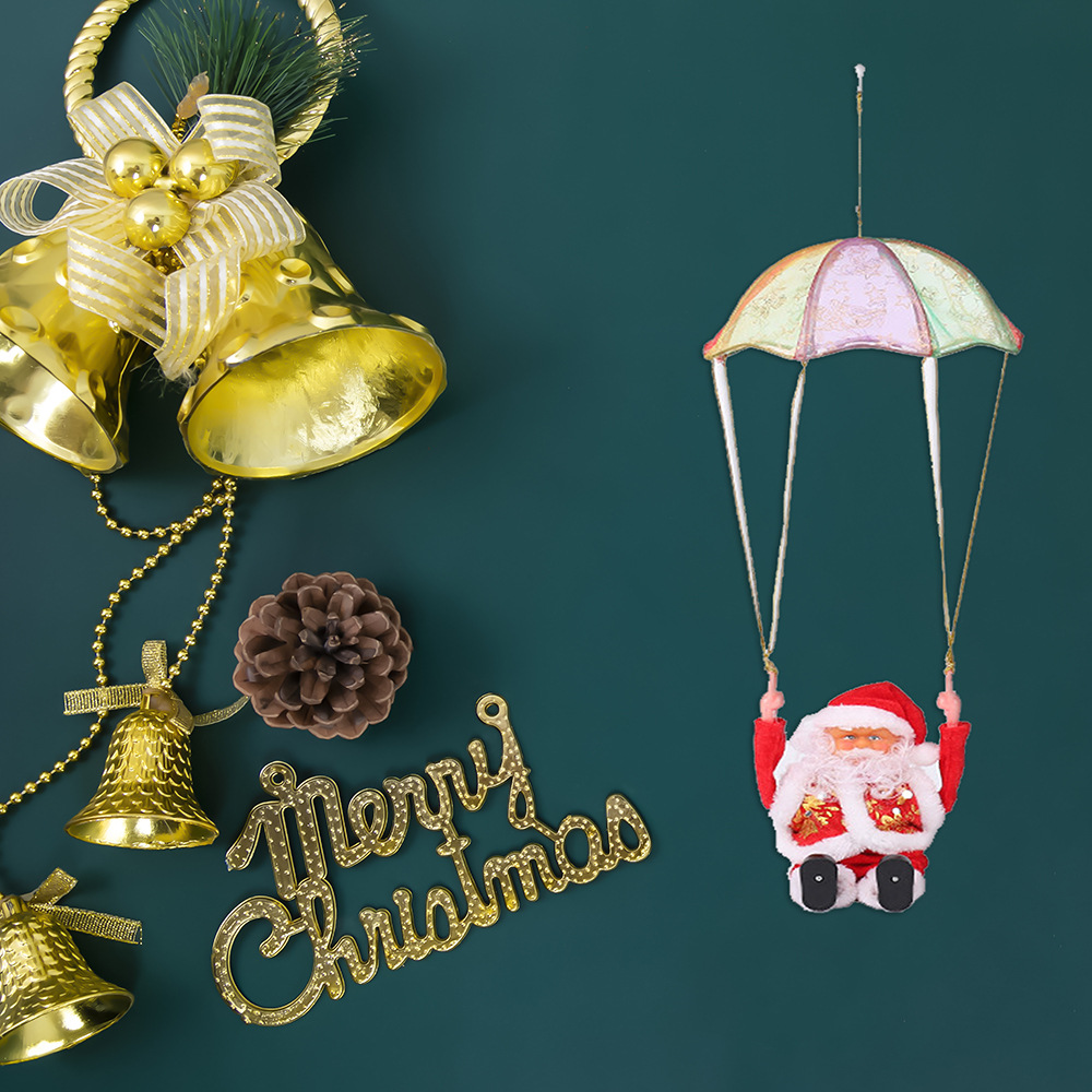 Parachute jumping Santa Claus electric climbing beads降落伞
