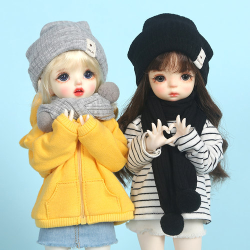 6分4分娃衣围巾帽子娃娃衣服