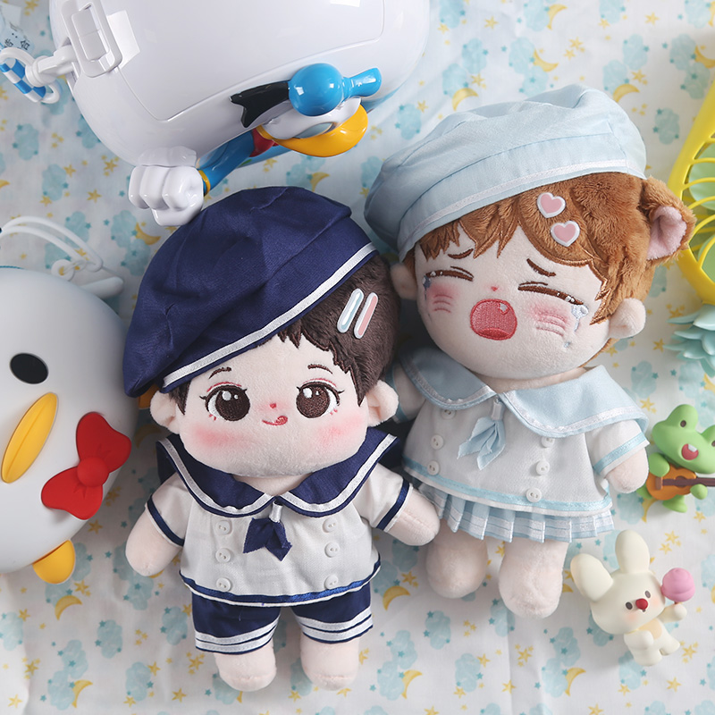 20厘米棉花娃娃衣服 15cm娃衣 玩偶衣服明星娃娃无属性水手服套装