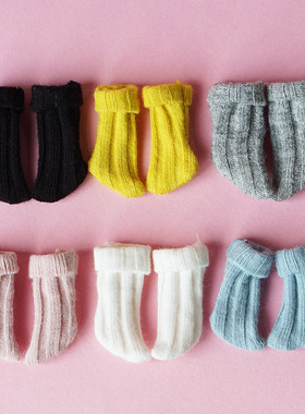 ob11螺纹翻边袜 holala袜子ob22 ob24 妹头短袜 娃衣 molly bjd