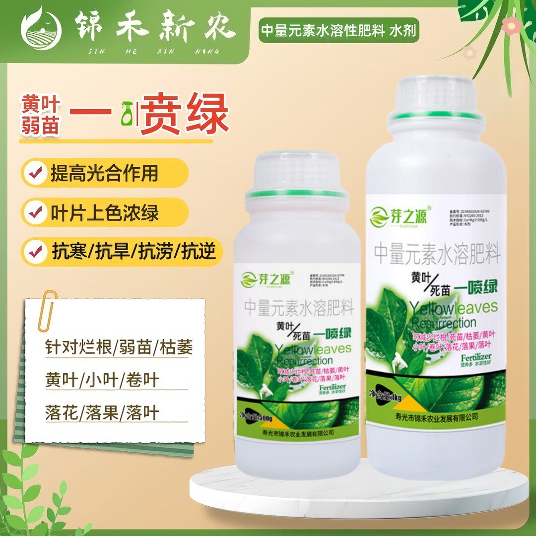芽之源黄叶一喷绿黄叶变绿叶花卉瓜果提苗壮棵中量元素水溶叶面肥