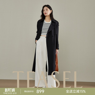 风衣 双排扣长款 TEASEL「精致翘楚」高支高密斗篷式 气场全开经典
