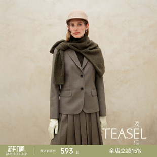 百褶半裙套装 TEASEL「智性法则」精纺羊毛两粒扣修身 小廓形西装