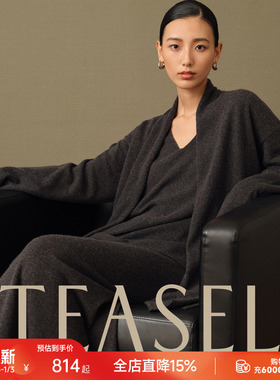 TEASEL「INFINITY ALXA」BABY羊绒圆/V领毛衣开衫半裙围巾五件套