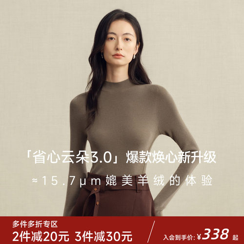140S精纺羊毛可机洗多领型打底衫