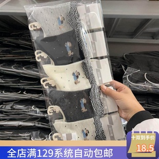 学院韩系志尔丹日燕麦新款 休闲色袜棉袜秋冬棉中筒女士运动袜潮款