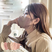 版 时尚 防晒高颜值2021新款 日本乐天口罩3d立体腮红粉色张子萱同款