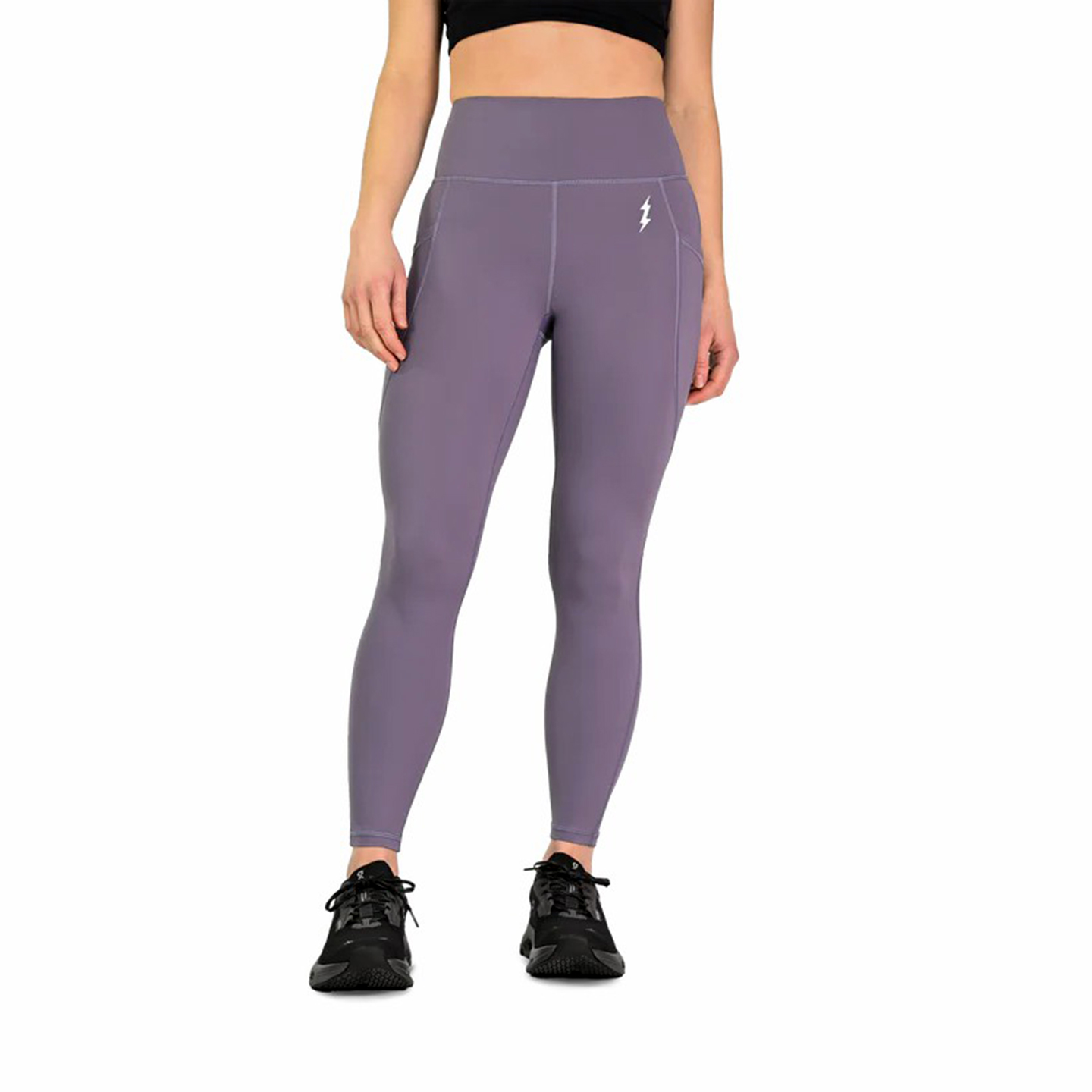 女子瑜伽紧身长裤侧口袋拉链小口袋运动跑步中高腰九分裤提臀弹力