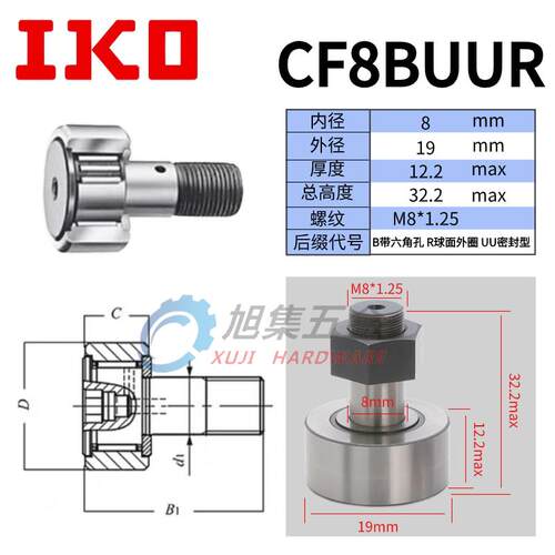 新款日本原装进口 CF8B G KR19PP VBUUR内8外19mm凸轮螺栓包邮