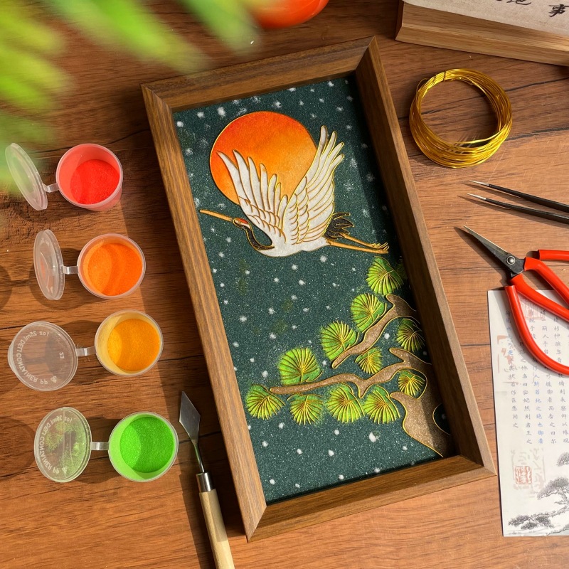 原创掐丝珐琅diy手工材料包景泰蓝非遗手作好寓意摆台画中国风