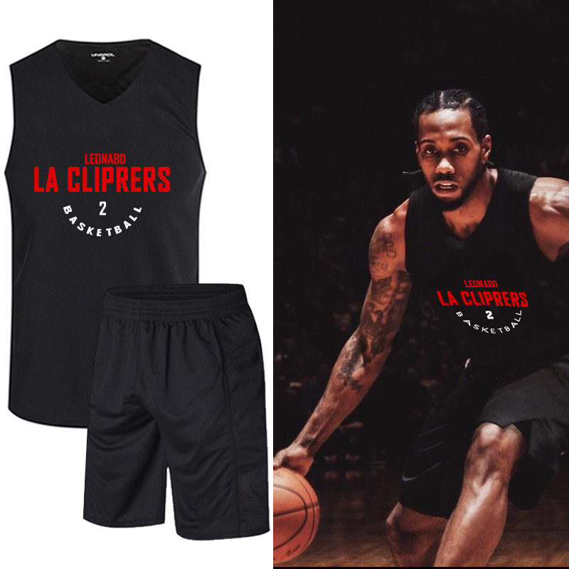 伦纳德快船球衣莱昂纳德篮球服套装男宽松投篮训练比赛服印字定制