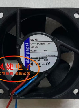 德国ebmpapst原装 612NN 6025 12V 1.6W 服务器变频器散热风扇