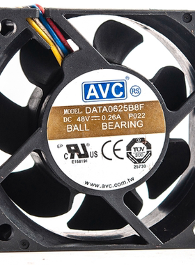 原装正品AVC奇宏 DATA0625B8F DC48V 0.26A 4线双滚珠散热风扇6CM