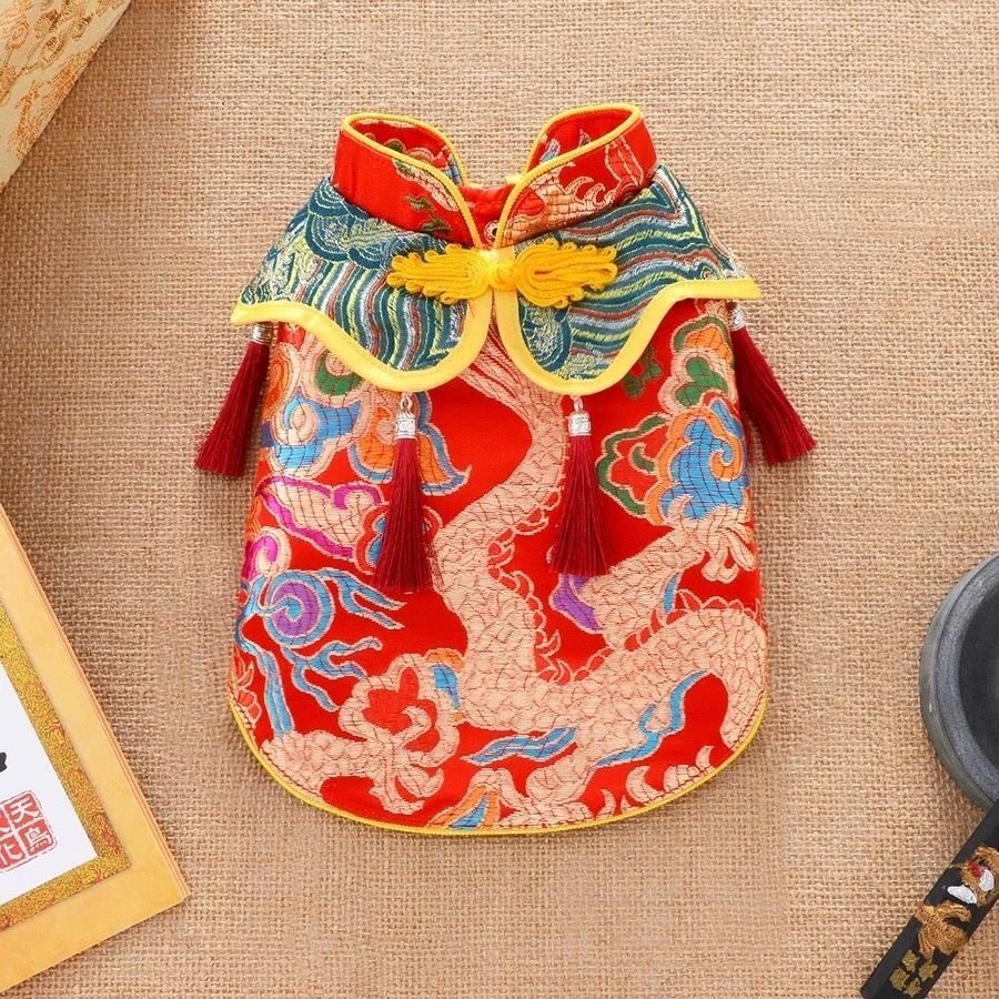 狗狗唐装小狗中国风新中式狗衣服春节过年服婚礼服泰迪比熊吉娃娃