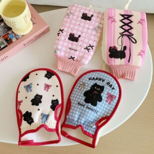 市井绘猫咪浴花搓澡巾洗澡搓泥手套女士用儿童搓背巾造型泡泡