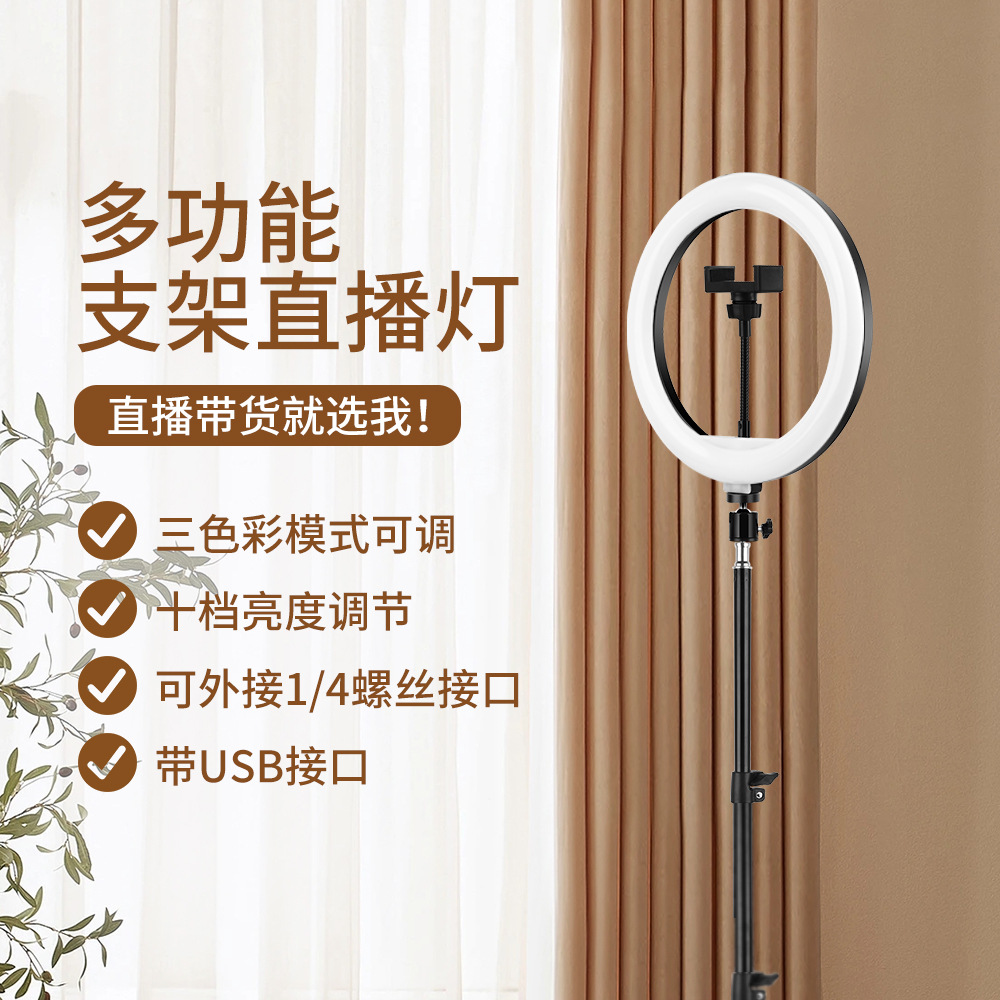 主播10寸美颜灯拍照打光桌面环形灯ring light摄影柔光灯