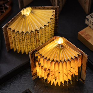 古风diy扇形书灯学生创意高颜值国风折叠手工小夜灯儿童奖励礼品