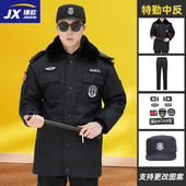 保安大衣中长款 保安工作服冬装 加厚棉衣防寒服冬季 多功能棉服棉袄