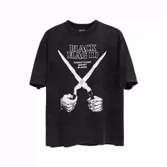 MKSZY fit Black Flag Scissorhands ERD Retro Vintage TEE Short Sleeve T-shirt