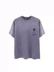 Mkszy Fit Version 80-Count Double Yarn Bauhaus Spray-Dyed Distressed Short-Sleeve T-Shirt