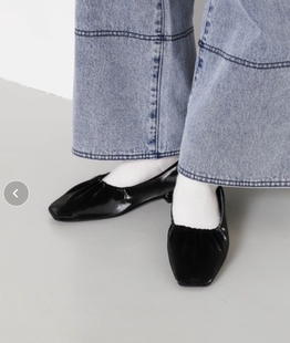 2024早春新款 日系2cm低跟软面方头手工褶皱优雅百搭简约美脚女单