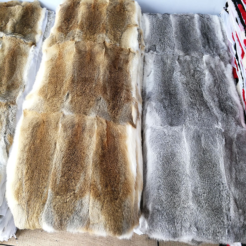 拼接兔毛毯子服装内胆皮料