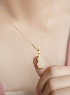 其他十字链女小胡芦玉吊和田项链