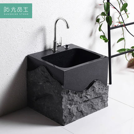阳光品玉家用拖把池户外庭院石材阳台卫生间石头墩布池落地式水槽