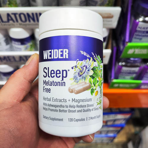 美国直邮Weider韦德 植物睡眠片南非醉茄镁西番莲薰衣草提取120粒