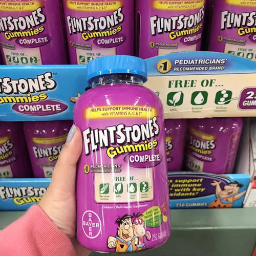 现货拜耳Bayer one a day儿童综合维生素Flintstone果味软糖180粒
