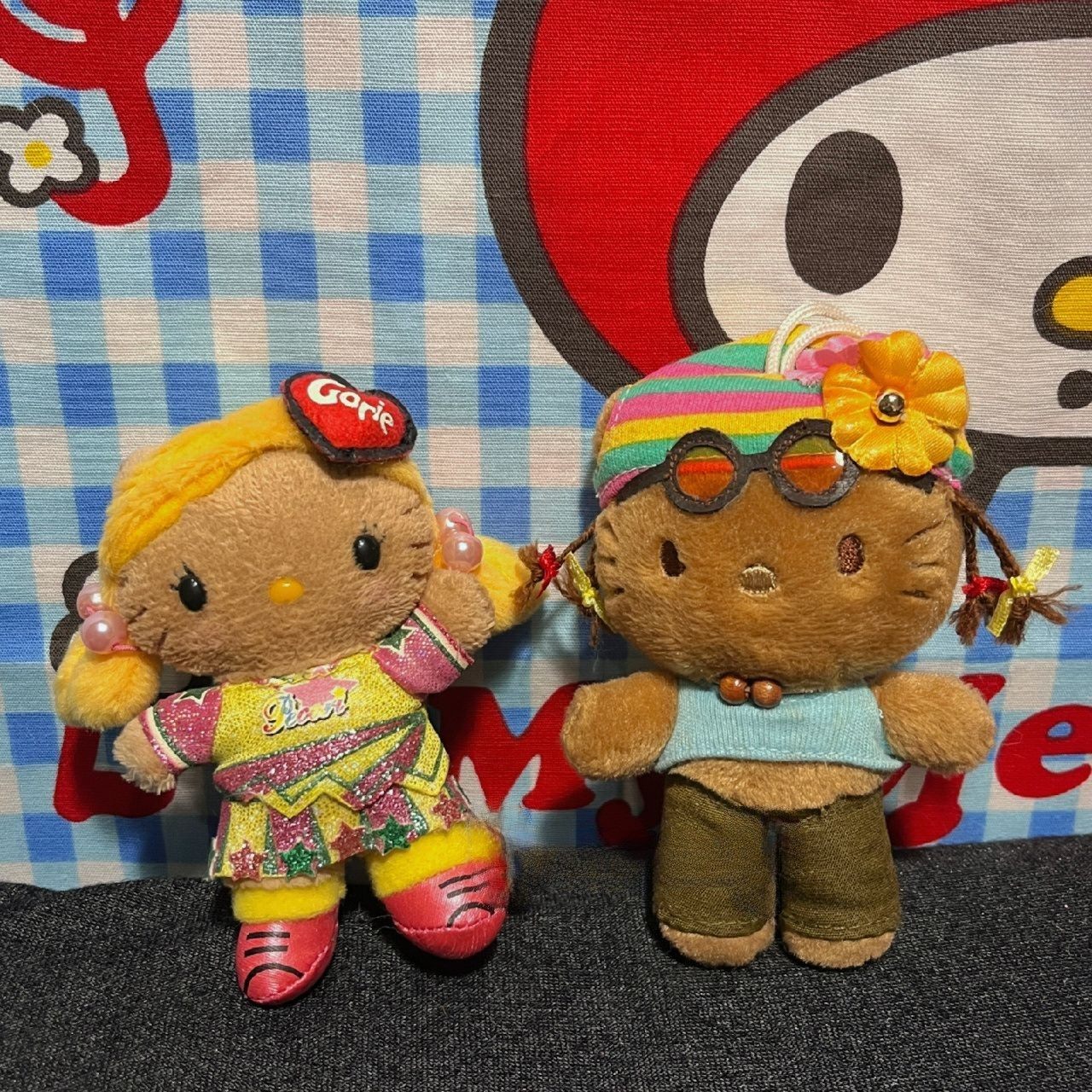 小辫子黑皮胖胖kitty可爱圆脸公仔凯蒂猫玩偶猫抱枕猫咪毛绒玩具